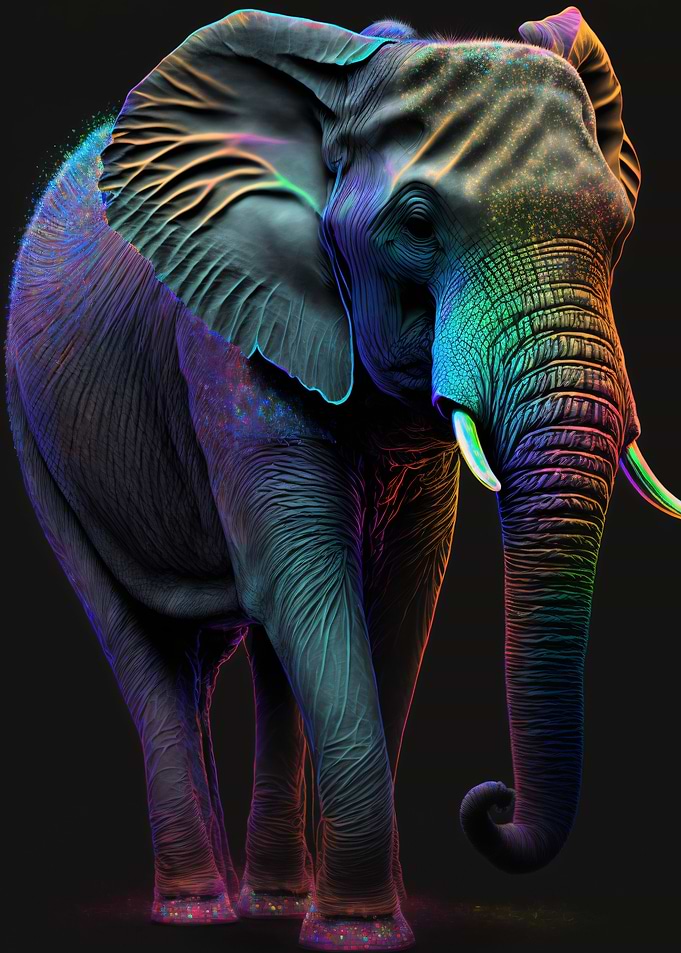 neon elephant