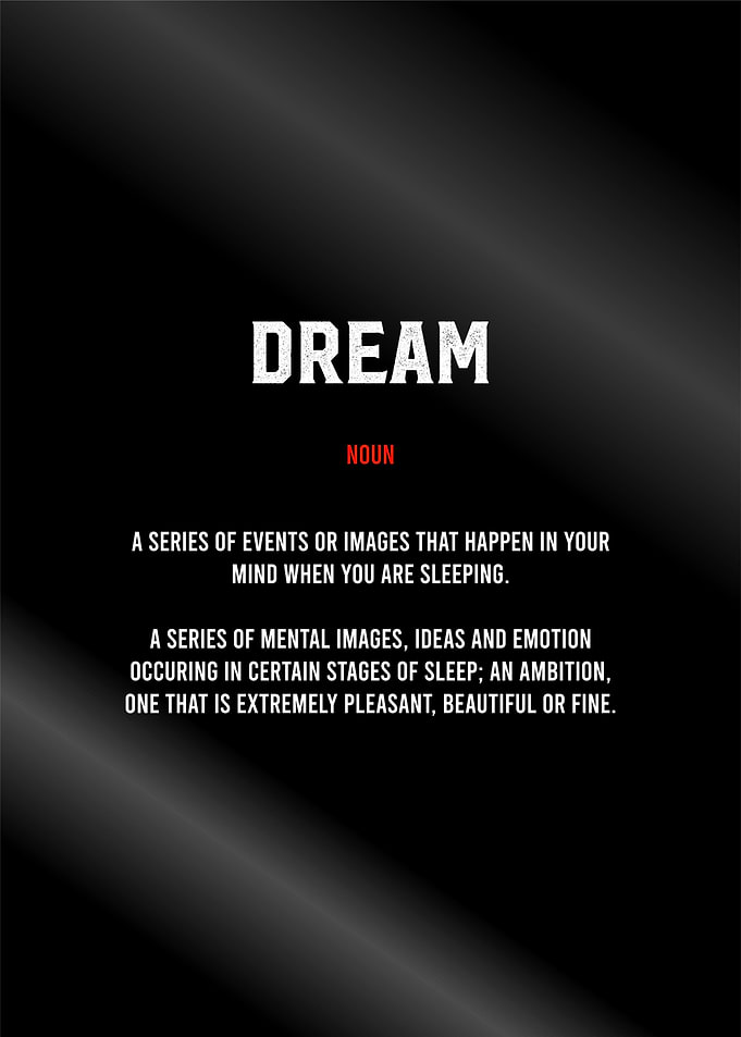 dream definition text art
