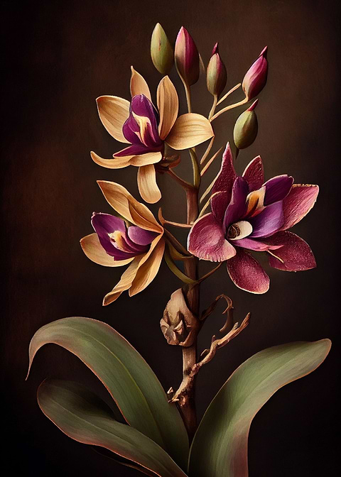Tropical Cooktown Orchard — orchid art metal poster