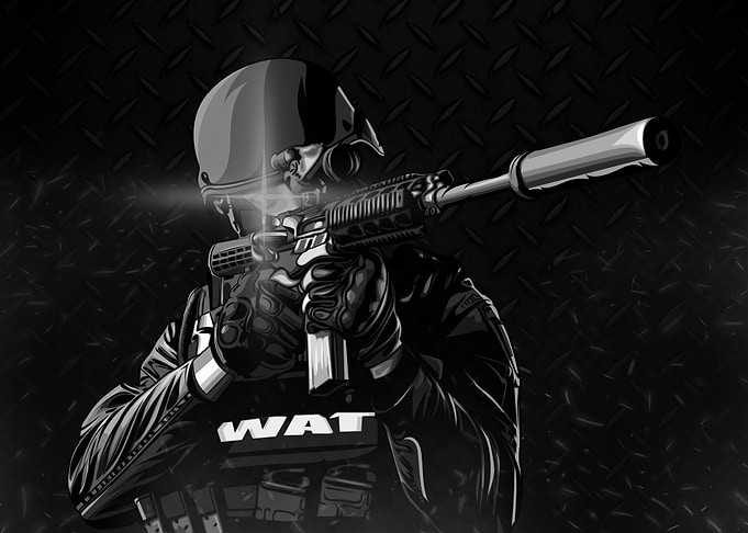 SWAT black n white
