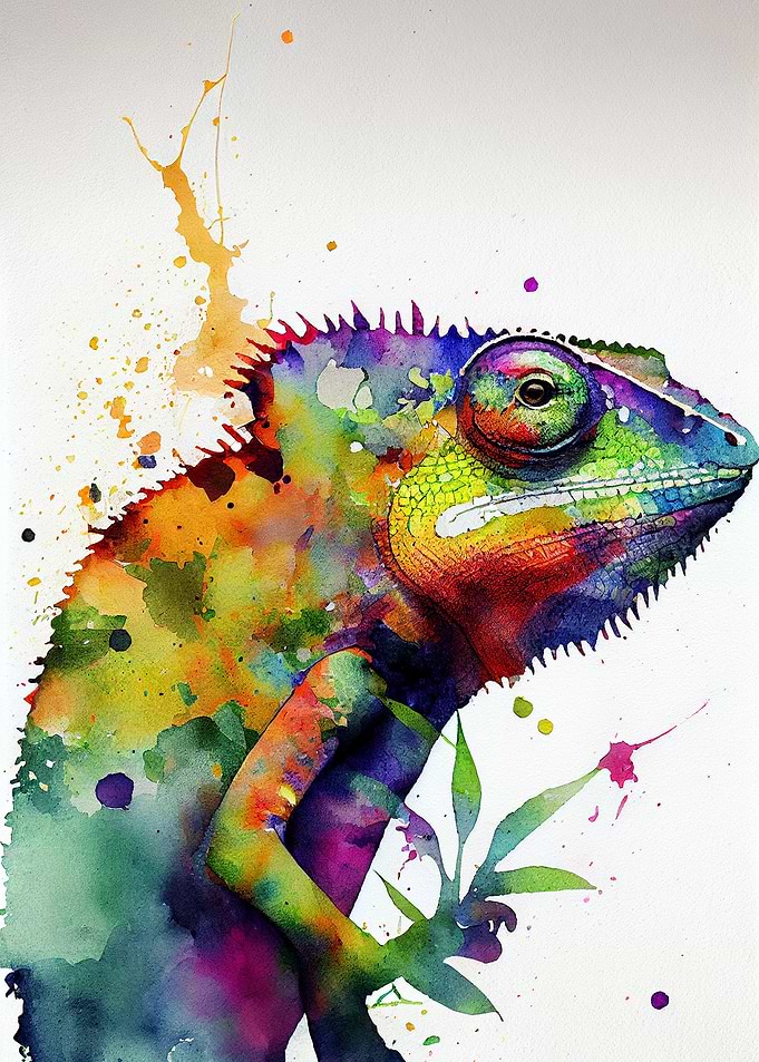 Chameleon Watercolor