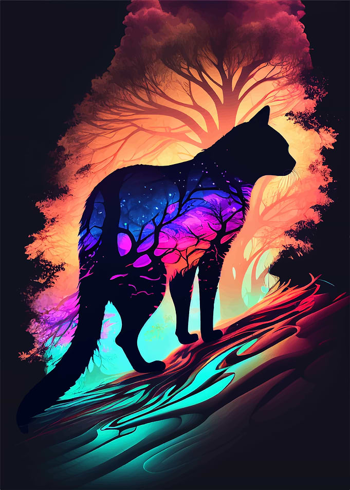 The cat in the woods