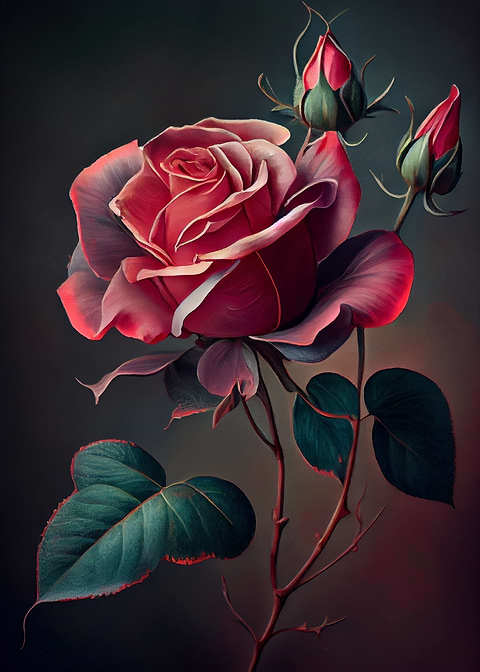 The Red Rose — metal poster wall art