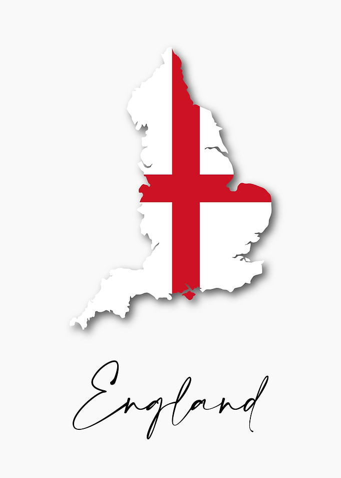England Country Map Flag