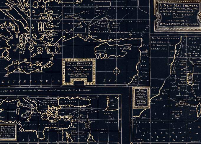 Greece old vintage map