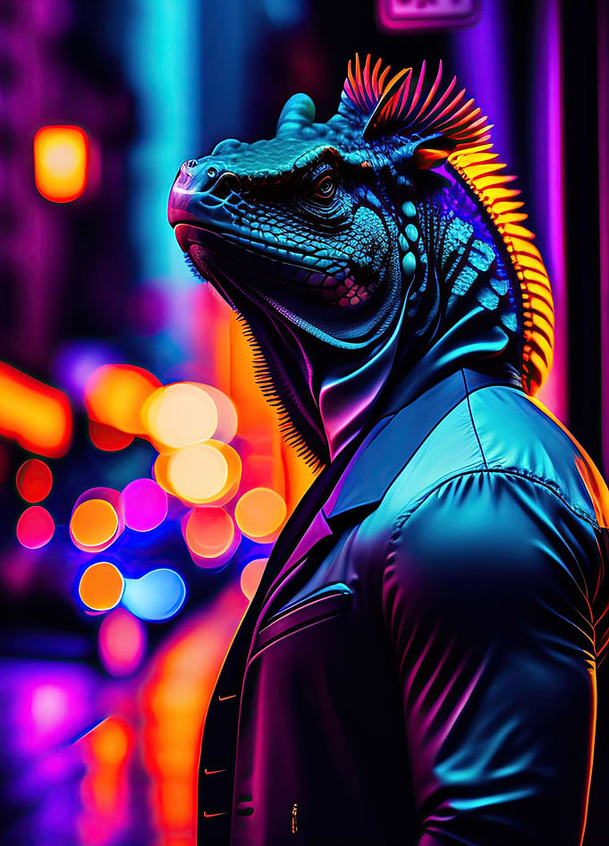 iguanas cyberpunk style