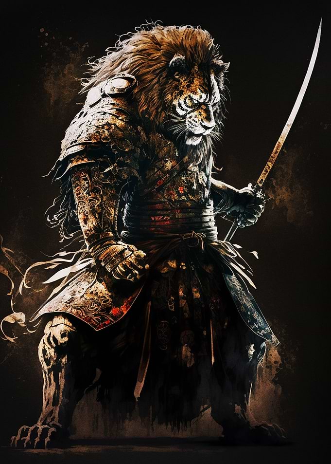 Paint Lion Samurai
