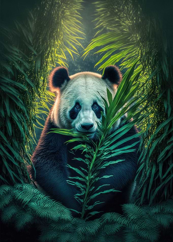 Panda enjoys it