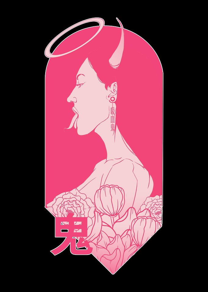 Japanese Oni Demon Girl