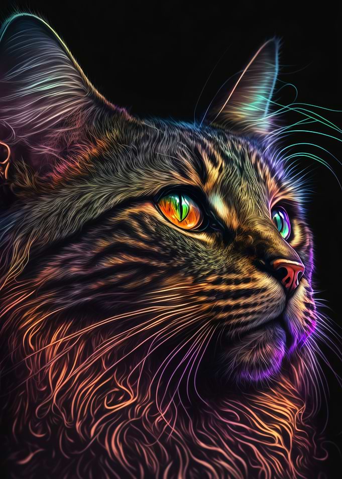 neon cat