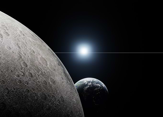 The Earth and Moon