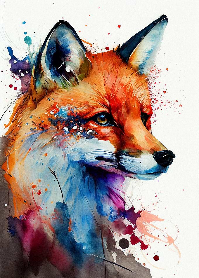 Fox Animal Watercolor