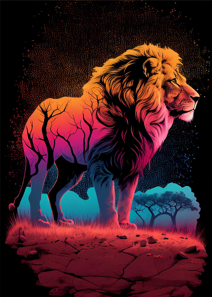 Lion King in the Forest
