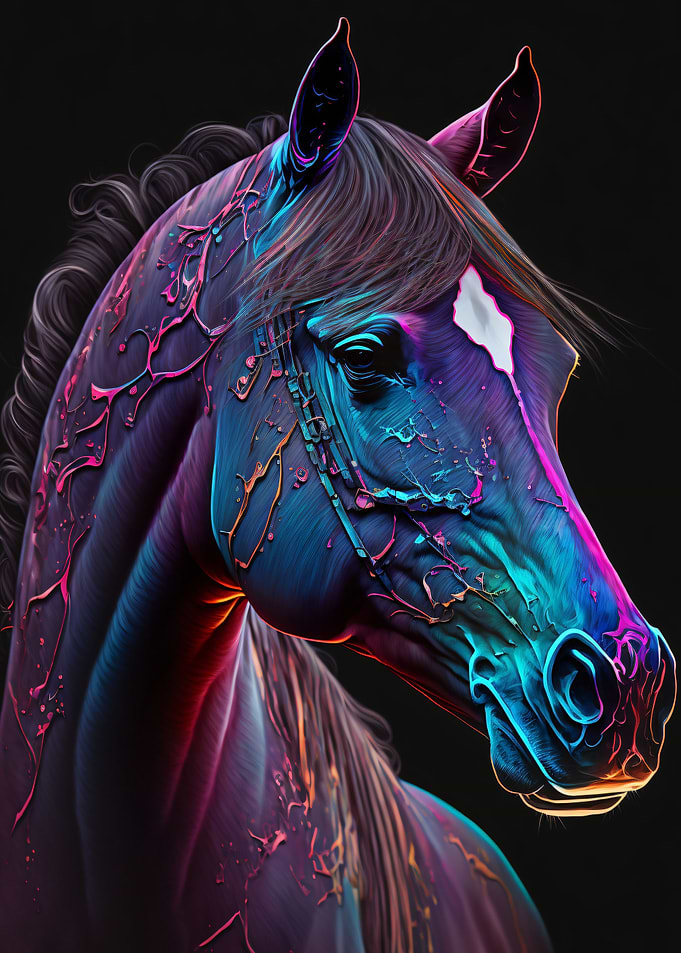 neon horse