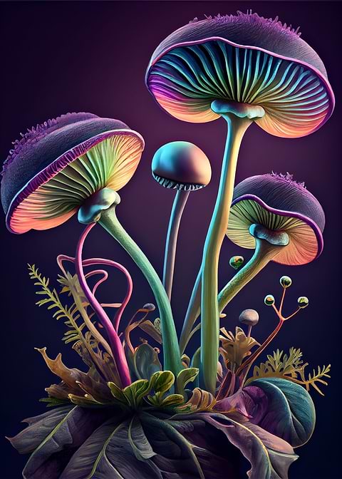 Mushroom Marvel — metal poster wall art