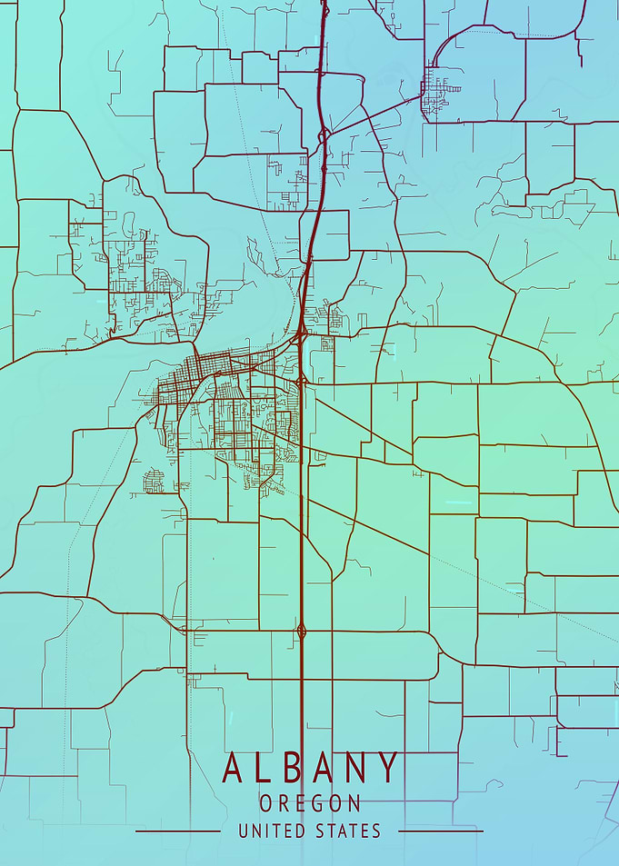 Albany Oregon USA City Map