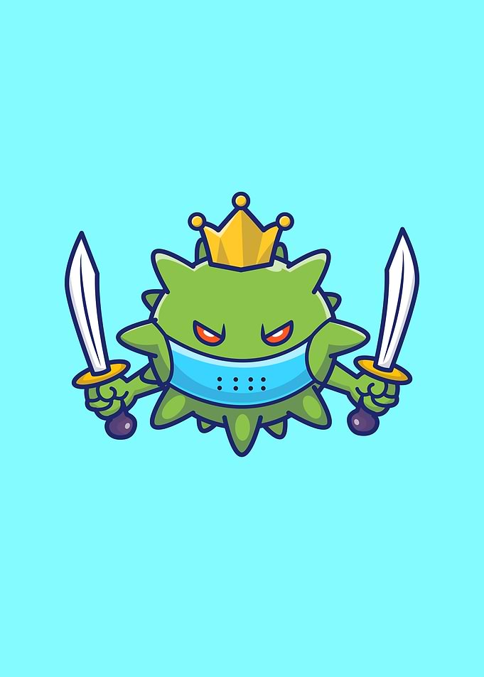King Virus Holding Swords
