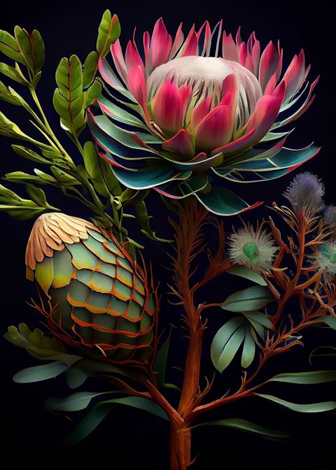 Waratah Wall Art — Australian botanical metal print