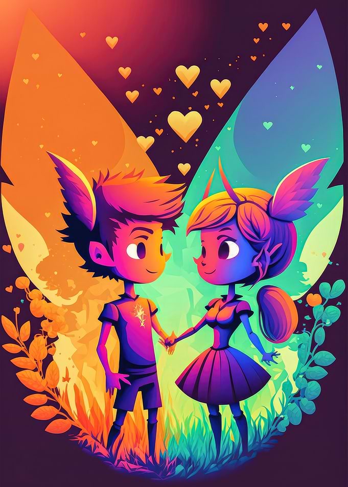 Cute Elf Fairy in Love