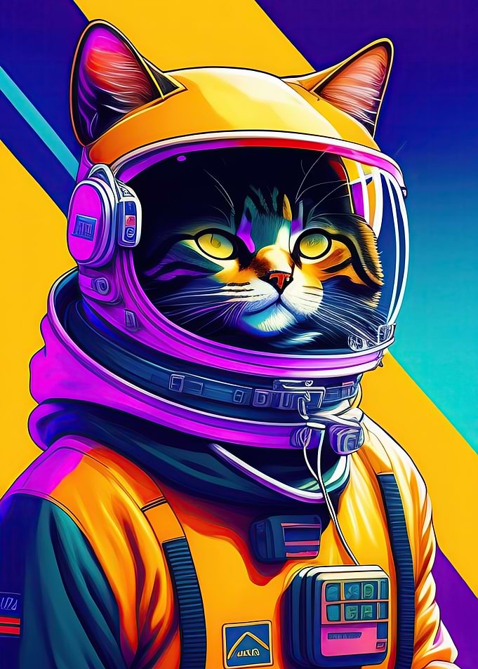 Cute Cat Cyberpunk Stray