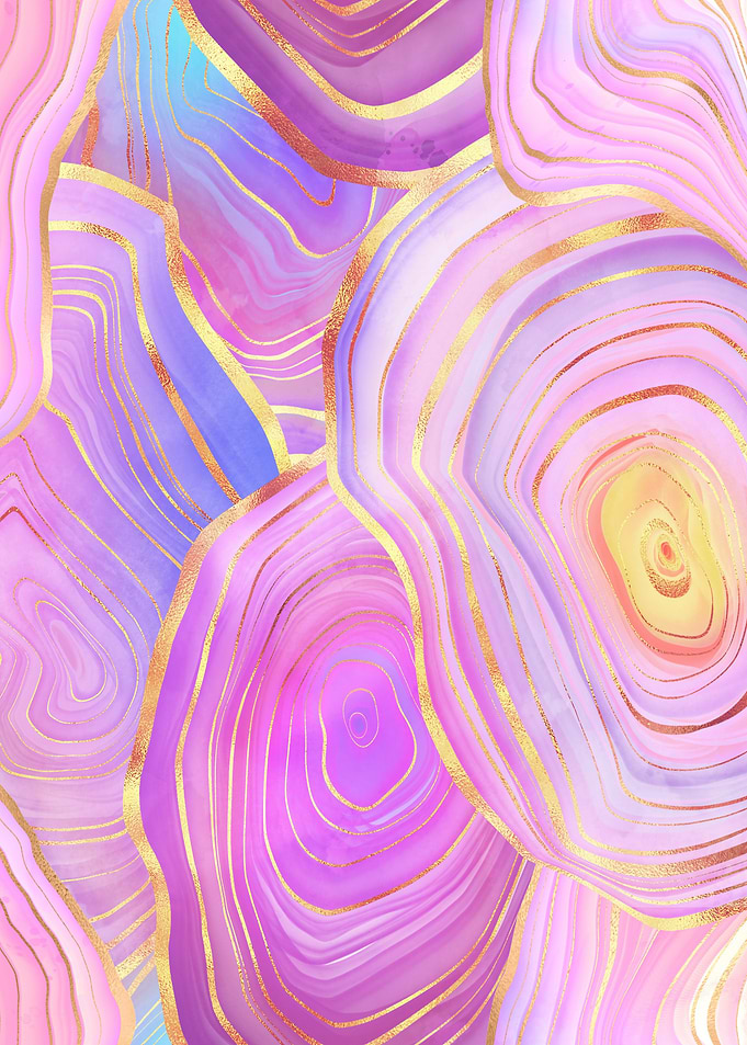 Pink Watercolor Agate 07
