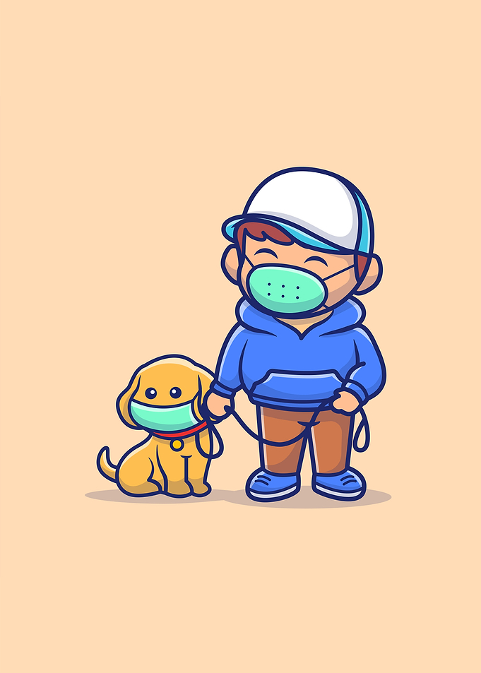Cute Boy With Dog