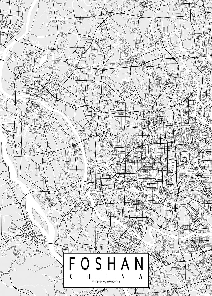 Foshan City Map Light
