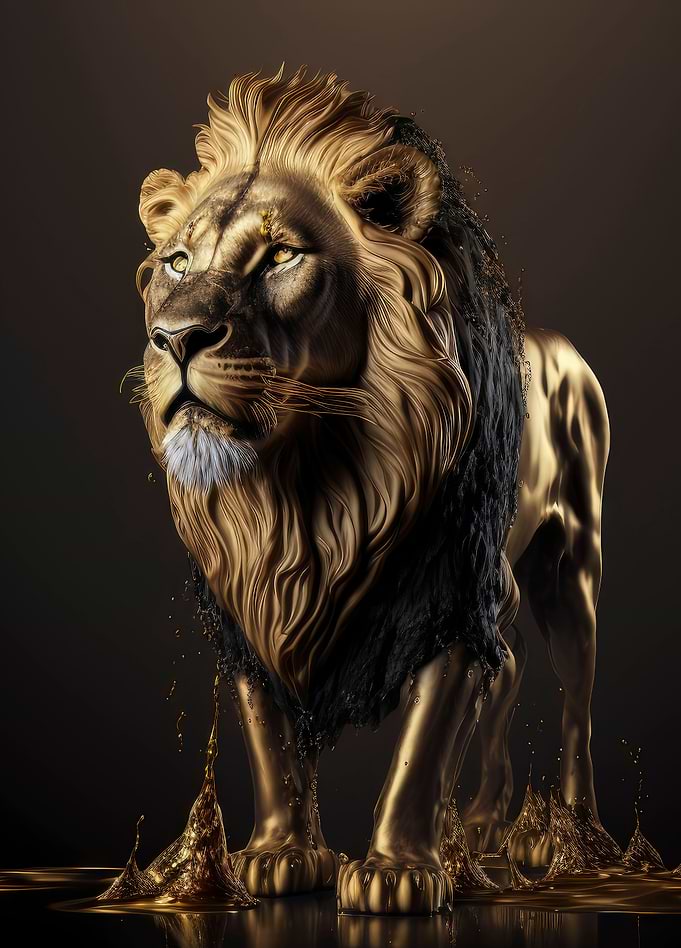 Reflecting Gold Lion