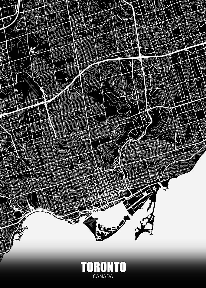 Toronto Canada Dark Map