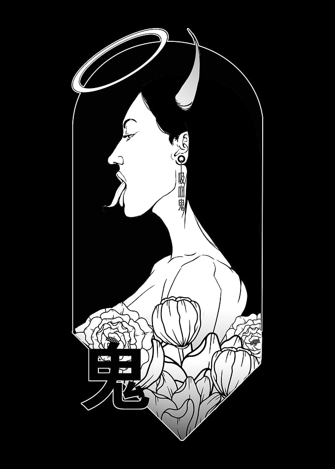 Japanese Oni Demon Girl