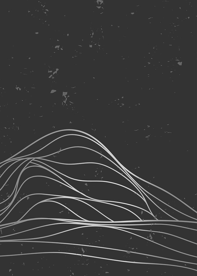 Mountain desert line art