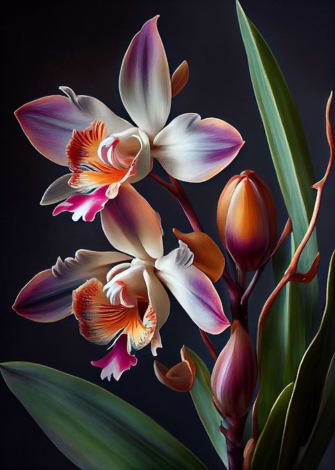 Orchard Paradise — orchid art metal poster