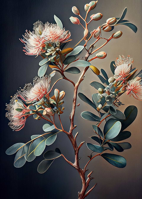 The Beauty of the Bush — Australian botanical metal print