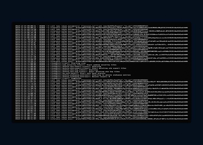 Log messages detail debug