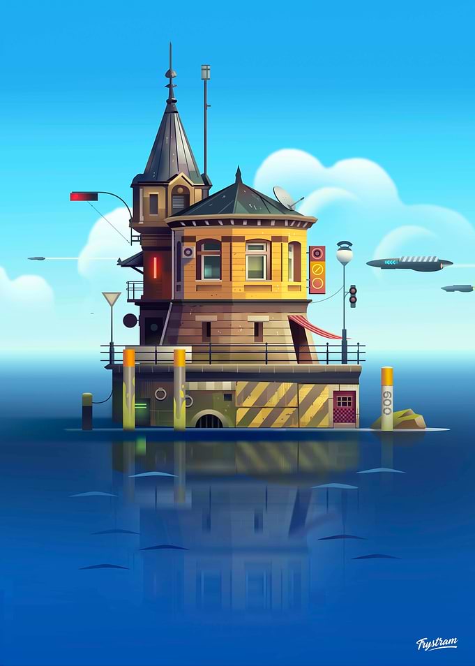 the yellow lighthouse