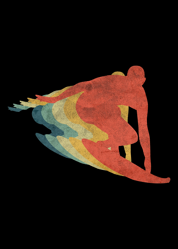 Surfing Wave Retro Vintage