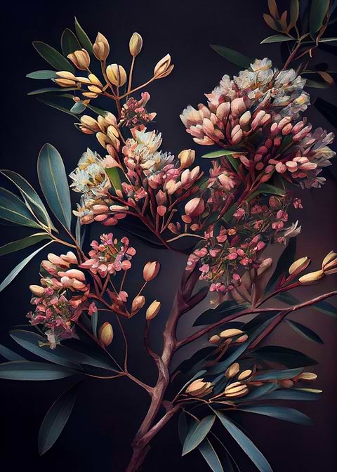 Acacia in Flower — Australian botanical metal print