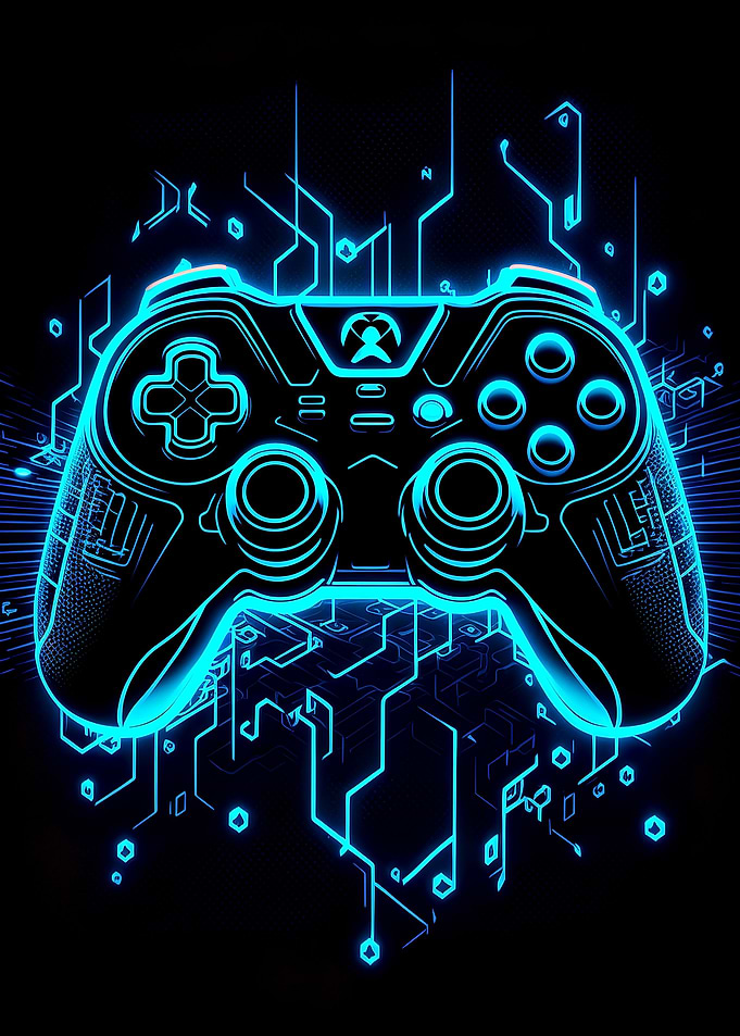 Neon Gaming Controller