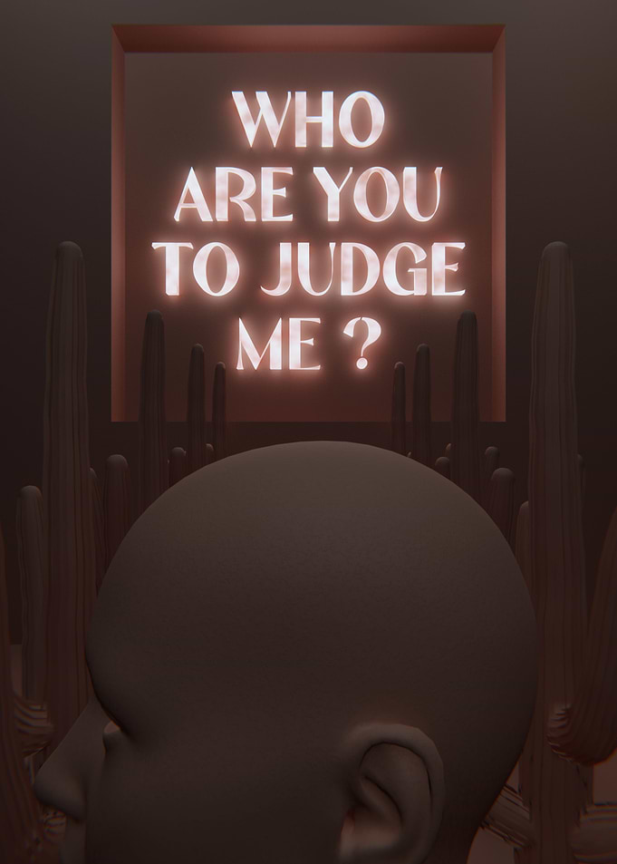 Who Are You Red 3D Quote