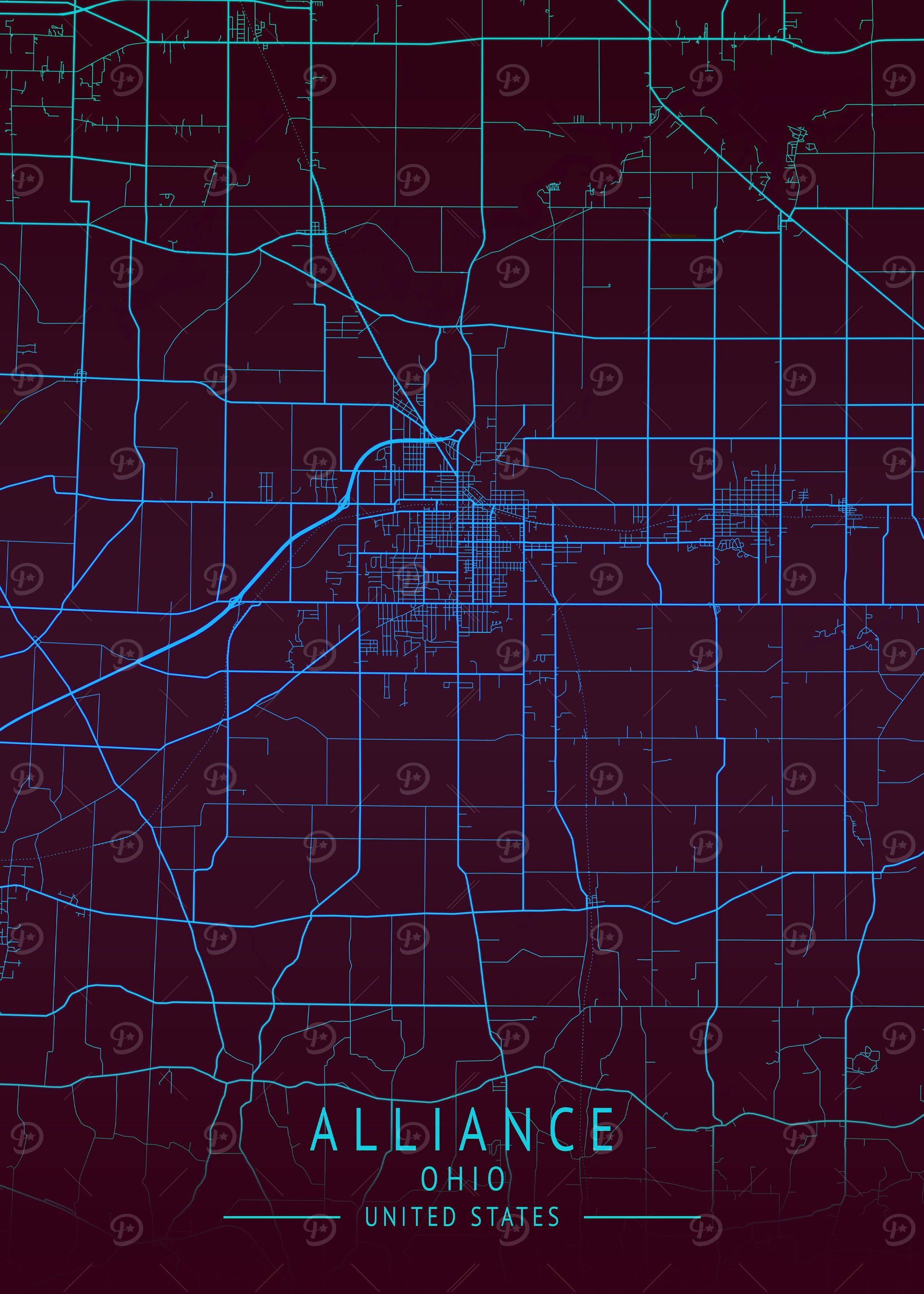 Alliance Ohio City Map