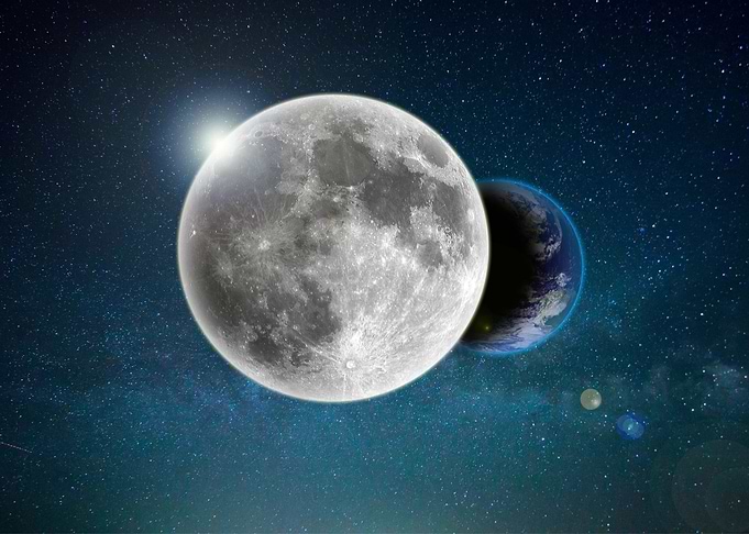 The Earth and Moon
