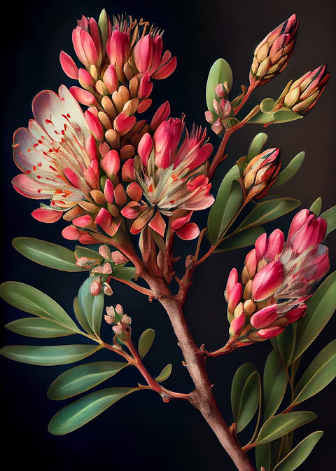 Acacia in Full Bloom — Australian botanical metal print