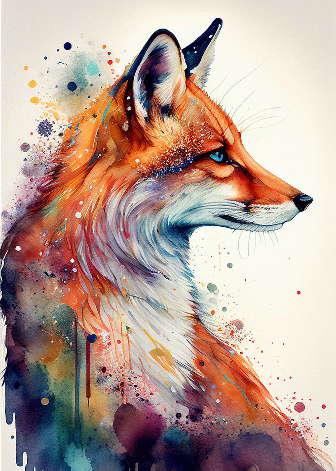 Fox Watercolor Animal