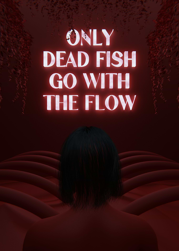 Only Fish Red 3D Quote