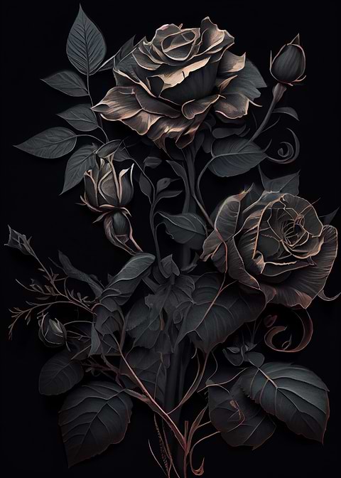 The Gothic Rose — metal poster wall art