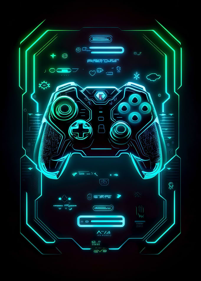 Gaming Controller Green UI