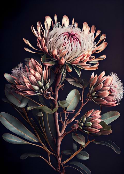 The Acacia Blossom — Australian botanical metal print