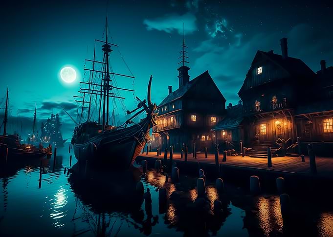 Night in the port