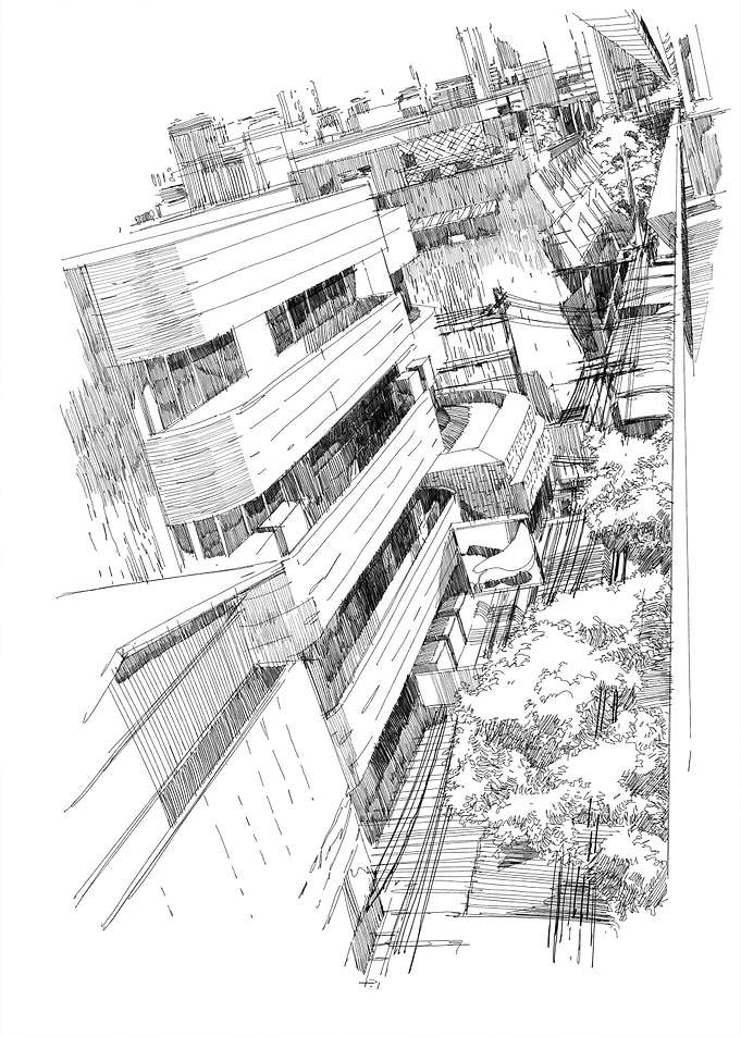 top view of cityscape