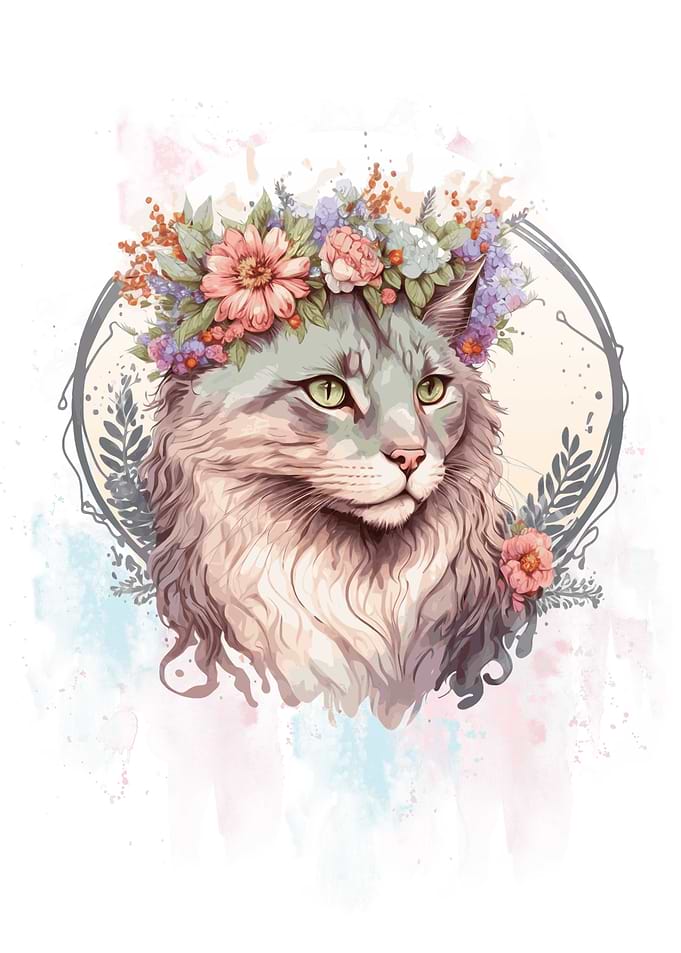 Cute Ragamuffin Flower Cat